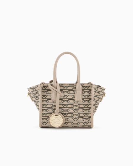 Armani Bolso shopper pequeño con estampado integral de monograma