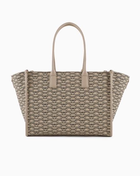 Armani Bolso shopper mediano con estampado integral de monograma Últimos 3 días