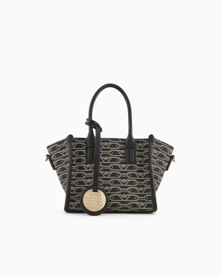 Armani Bolso shopper pequeño con estampado integral de monograma COMPRAR AHORA