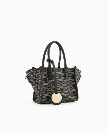 Armani Bolso shopper pequeño con estampado integral de monograma COMPRAR AHORA