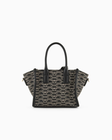 Armani Bolso shopper pequeño con estampado integral de monograma COMPRAR AHORA