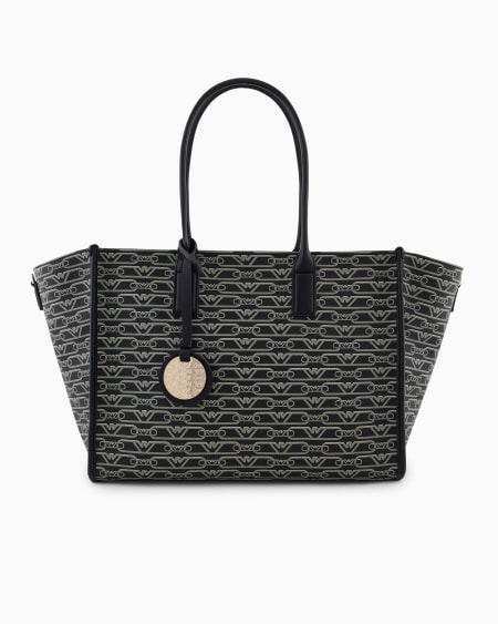 Armani Bolso shopper mediano con estampado integral de monograma Últimos 2 días