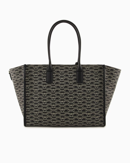 Armani Bolso shopper mediano con estampado integral de monograma Últimos 2 días