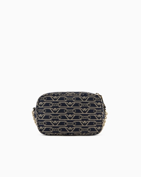 Armani Funda para cámara en lona de tejido jacquard con monograma integral y correa de cadena Solo queda un día