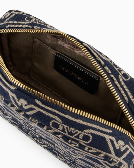 Armani Funda para cámara en lona de tejido jacquard con monograma integral y correa de cadena Solo queda un día