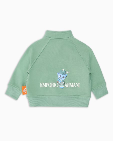 Armani Sudadera tipo cárdigan de punto orgánico con estampado Manga Bear Crew ASV Superdescuento