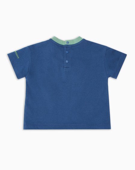 Armani Camiseta de punto orgánico con estampado Manga Bear Crew ASV Grandes descuentos