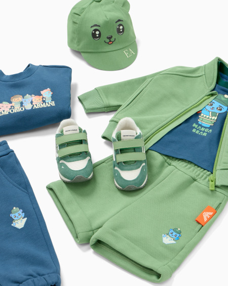 Armani Camiseta de punto orgánico con estampado Manga Bear Crew ASV Grandes descuentos