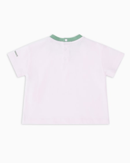 Armani Camiseta de punto orgánico con estampado Manga Bear Crew ASV Liquidación