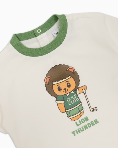 Armani Camiseta de punto orgánico con estampado Manga Bear Crew ASV Ahorra y exporta