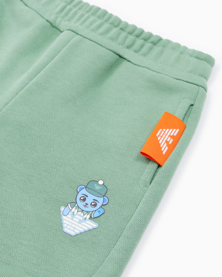 Armani Pantalones cortos de punto orgánico con estampado Manga Bear Crew ASV Descuentos del mes