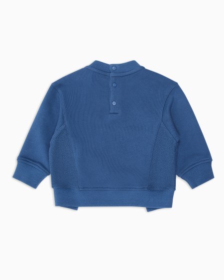 Armani Sudadera de punto orgánico con estampado Manga Bear Crew ASV Última moda
