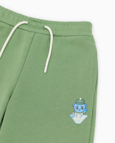 Armani Bermudas holgadas de punto orgánico con estampado Manga Bear Crew ASV En línea