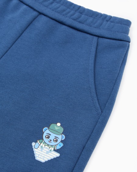 Armani Pantalones de chándal de punto orgánico con estampado Manga Bear Crew ASV Outlet