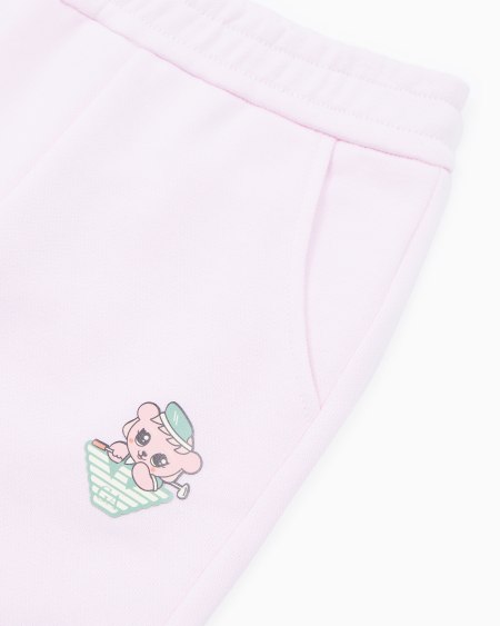 Armani Pantalones de chándal de punto orgánico con estampado Manga Bear Crew ASV Outlet online