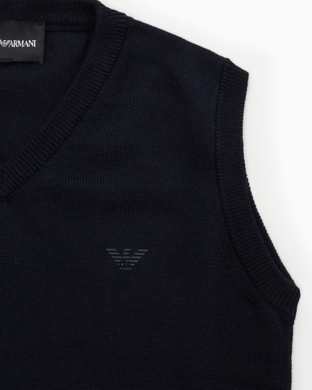Armani Chaleco con cuello de pico de punto maíz En oferta