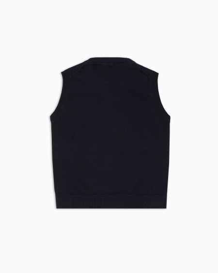 Armani Chaleco con cuello de pico de punto maíz En oferta