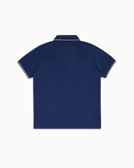 Armani Polo de piqué elástico con bordes a rayas Descuento