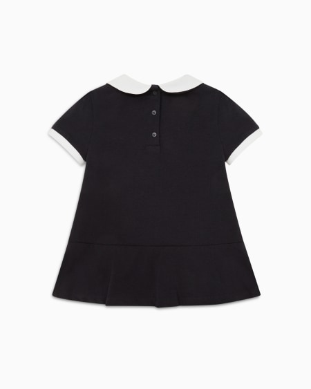Armani Vestido de punto con cuello Claudine y falda plisada Tienda