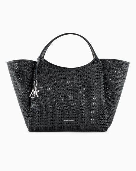 Armani Maxibolso shopper trenzado con colgante de logotipo Rebajas online