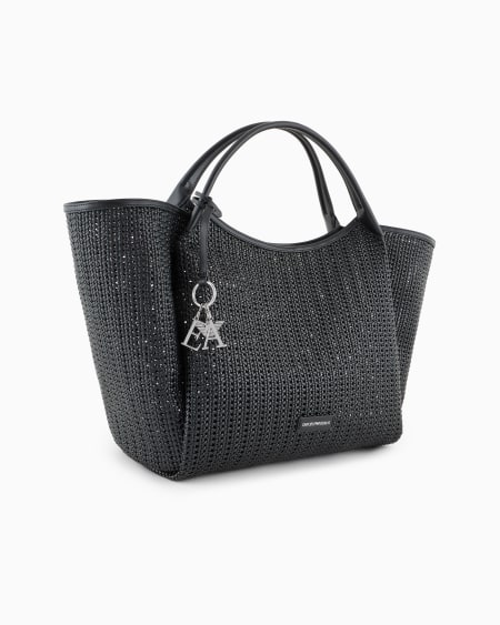 Armani Maxibolso shopper trenzado con colgante de logotipo Rebajas online
