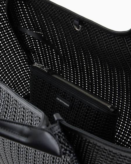 Armani Maxibolso shopper trenzado con colgante de logotipo Rebajas online