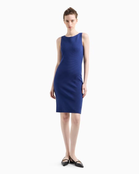 Armani Vestido de tubo de punto ottoman ÚLTIMAS EDICIONES