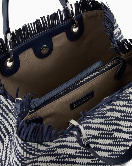 Armani Bolso shopper MyEA mediano en esterilla trenzada Último día