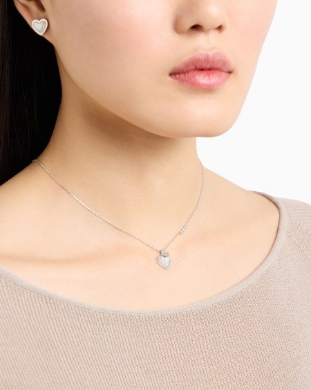 Armani Conjunto de colgante y pendientes en latón color plata Promoción por tiempo limitado