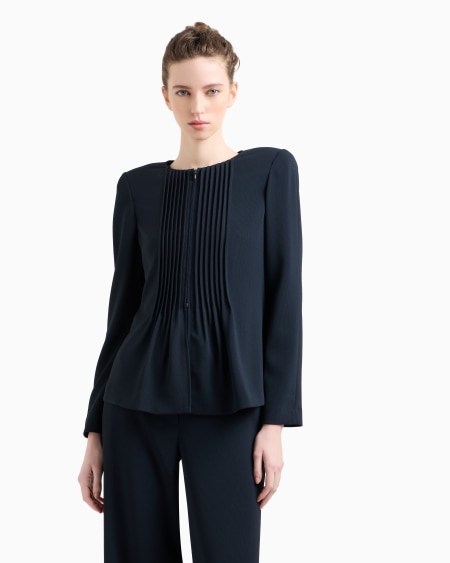 Armani Chaqueta de tejido texturizado fluido y plisado Liquidación