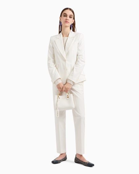 Armani Blazer de abotonadura sencilla de algodón elástico compacto En oferta
