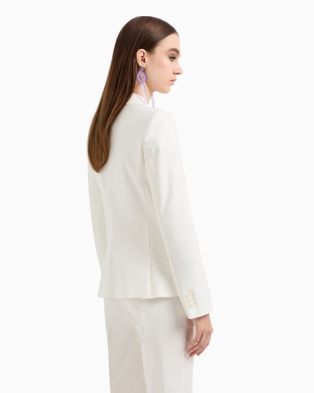 Armani Blazer de abotonadura sencilla de algodón elástico compacto En oferta