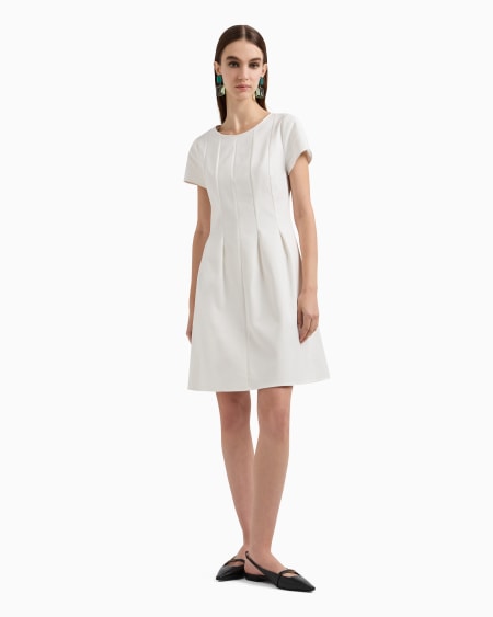 Armani Vestido con pliegues en mezcla de algodón couture Libre de impuestos