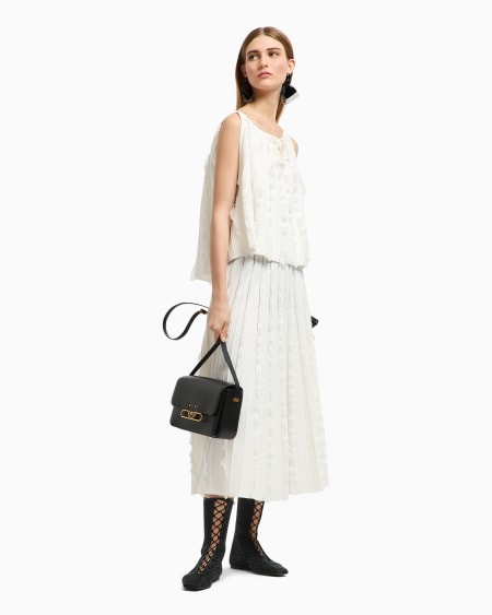 Armani Falda de punto de viscosa con volantes Descuento por venta flash