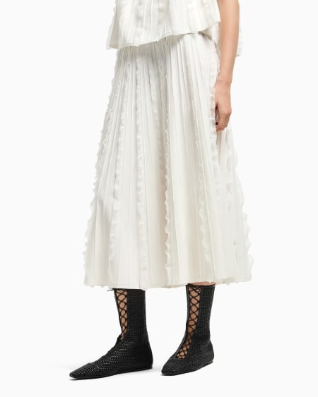 Armani Falda de punto de viscosa con volantes Descuento por venta flash