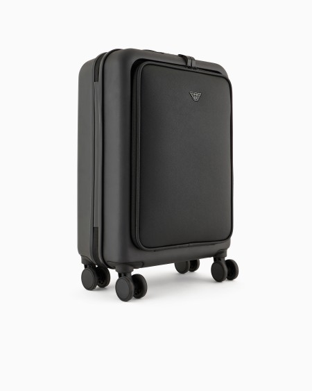 Armani Maleta de cabina en ABS con detalle de piel saffiano y placa de águila Rebajas