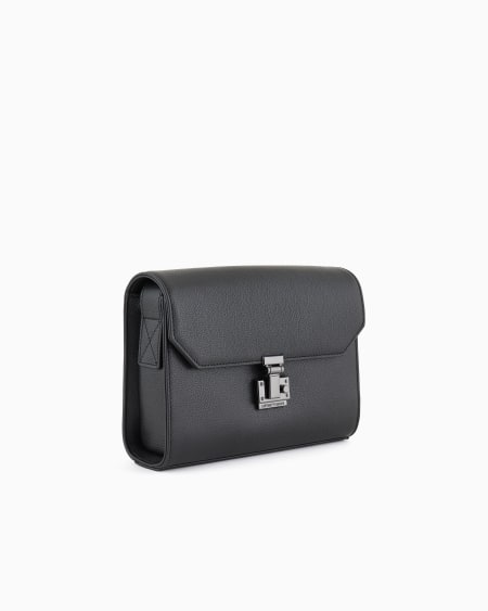Armani Bolso bandolera de piel abatanada con solapa Venta caliente