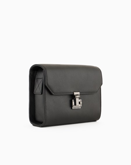 Armani Bolso bandolera de piel abatanada con solapa Gran oferta