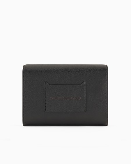 Armani Bolso bandolera de piel abatanada con solapa Gran oferta