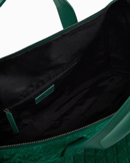 Armani Bolsa de ante con motivo de águila integral en relieve Liquidación