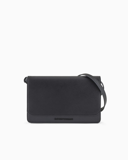 Armani Bolso bandolera con solapa en piel saffiano regenerada y nailon reciclado ASV Mejor oferta