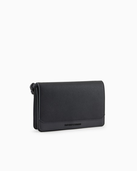 Armani Bolso bandolera con solapa en piel saffiano regenerada y nailon reciclado ASV Mejor oferta