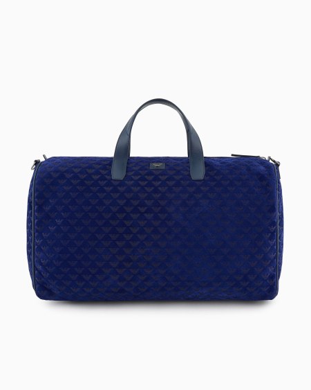 Armani Bolsa de ante con motivo de águila integral en relieve Oferta especial