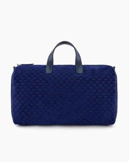 Armani Bolsa de ante con motivo de águila integral en relieve Oferta especial