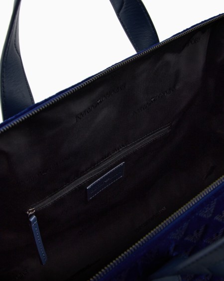 Armani Bolsa de ante con motivo de águila integral en relieve Oferta especial