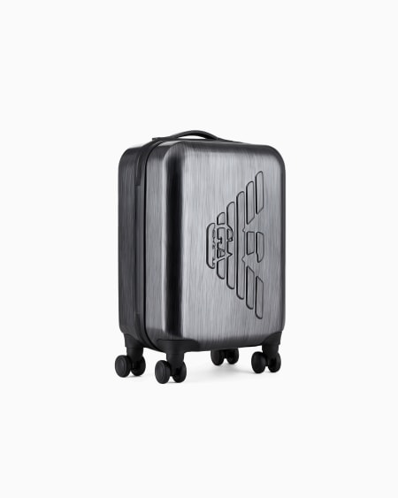 Armani Maleta de cabina con ruedas en ABS con maxiáguila en relieve ÚLTIMAS EDICIONES