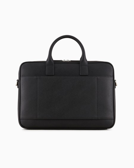 Armani Bolso modelo business de piel saffiano regenerada con placa de águila ASV Solo hoy
