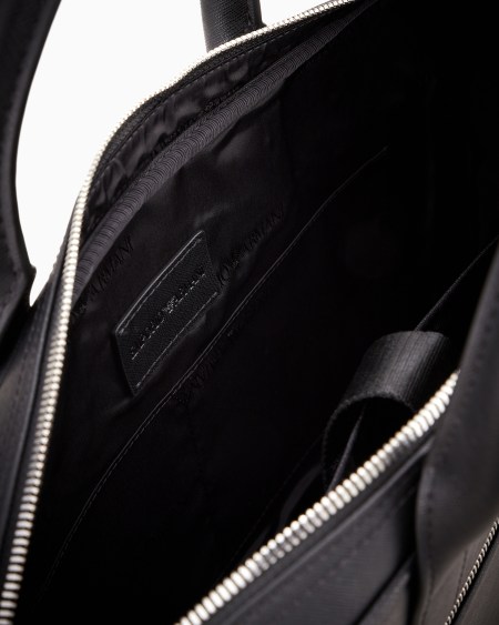 Armani Bolso modelo business de piel saffiano regenerada con placa de águila ASV Solo hoy