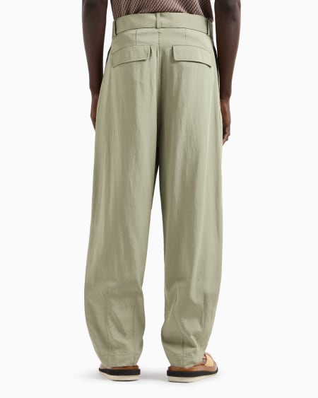 Armani Pantalones con pinzas y cinturón de nailon y viscosa Promoción trimestral