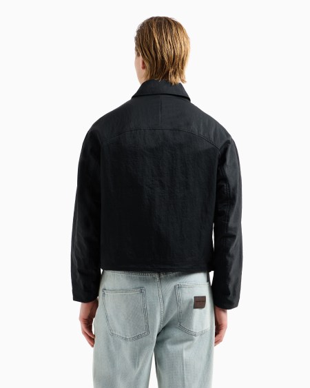 Armani Cazadora con cremallera de nailon arrugado En oferta